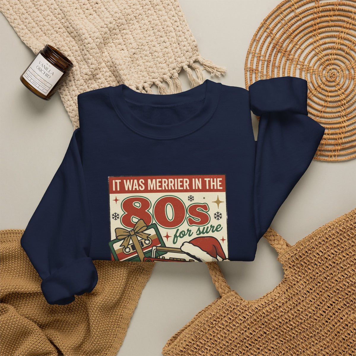 Retro Christmas 80s Boombox Sweatshirt | Vintage Holiday