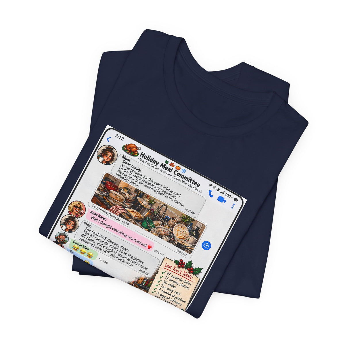 Holiday Meal Family Group Chat T-Shirt