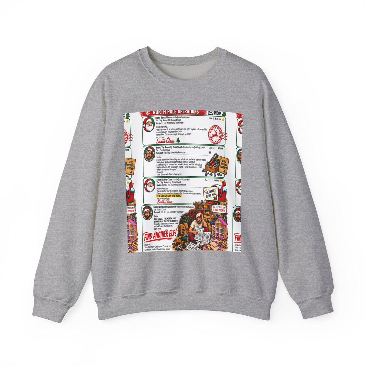 Santa’s Workshop Email Chain Crewneck Sweatshirt