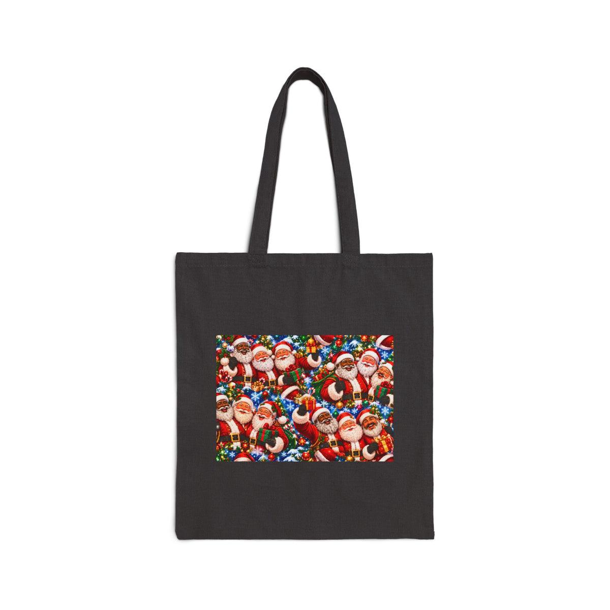 Christmas Santa Collage Canvas Tote Bag
