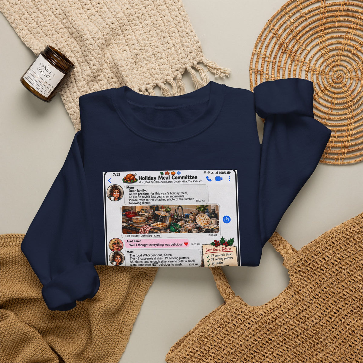 Holiday Meal Recipe Crewneck Sweatshirt