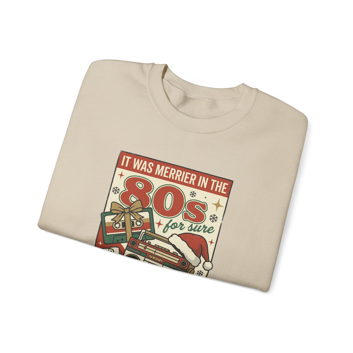 Retro Christmas 80s Boombox Sweatshirt | Vintage Holiday