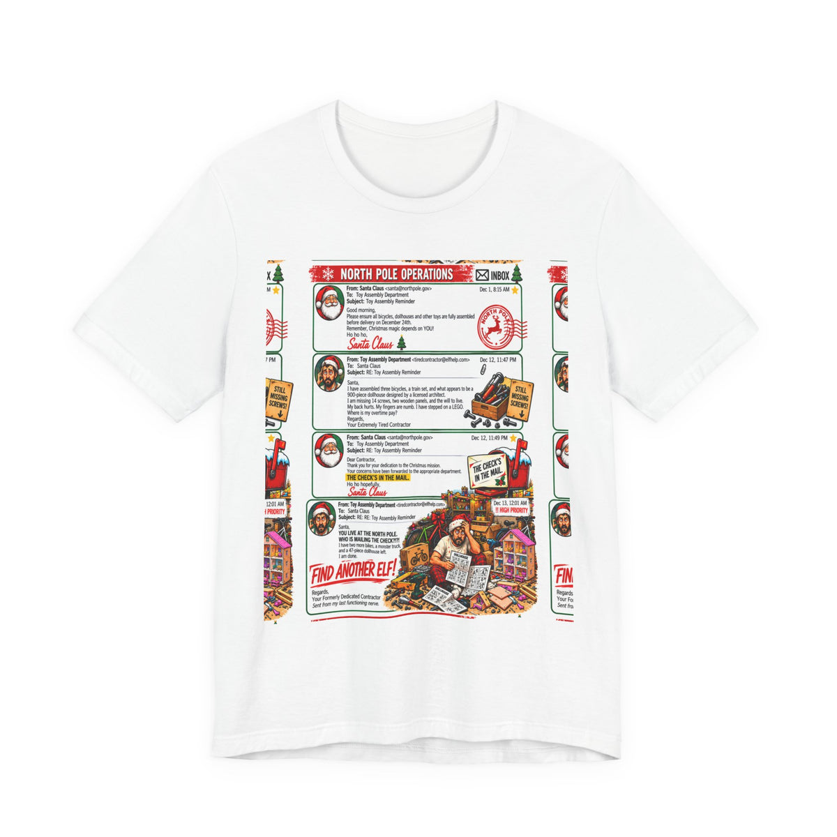 Santa’s Workshop Email Chain Graphic Tee
