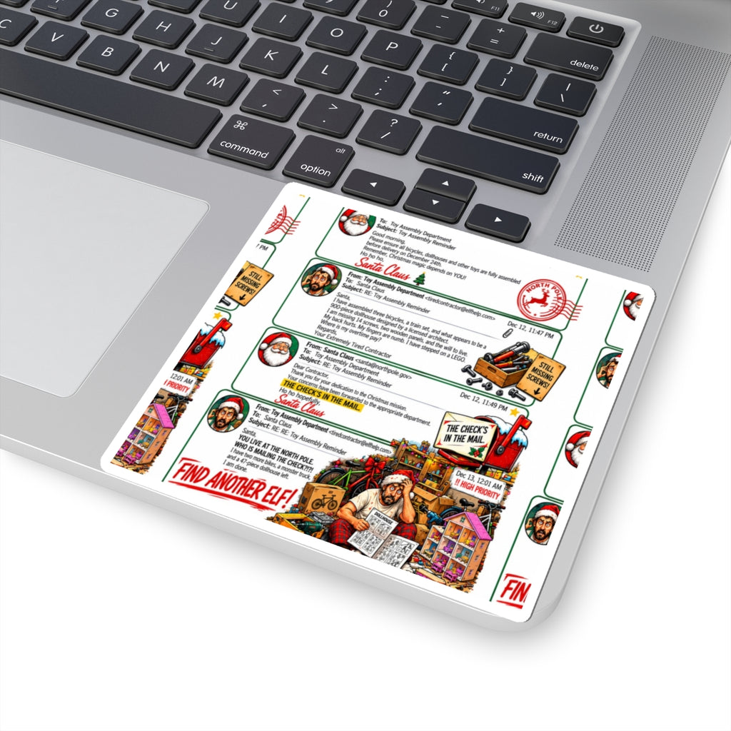 Santa Claus Naughty or Nice Office Humor Kiss-Cut Stickers