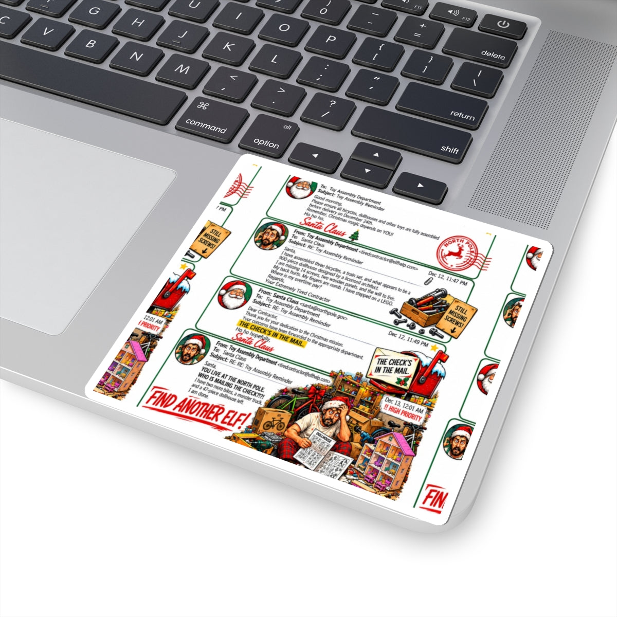 Santa Claus Naughty or Nice Office Humor Kiss-Cut Stickers