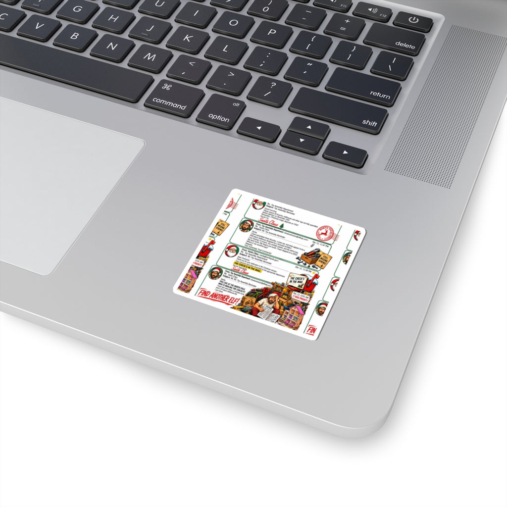 Santa Claus Naughty or Nice Office Humor Kiss-Cut Stickers