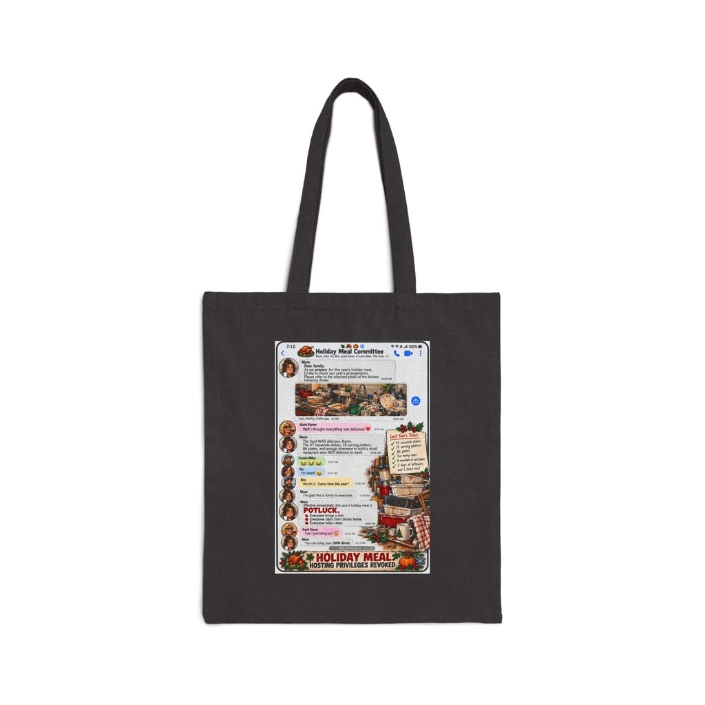 Vintage Holiday Meal Recipe Cotton Canvas Tote Bag