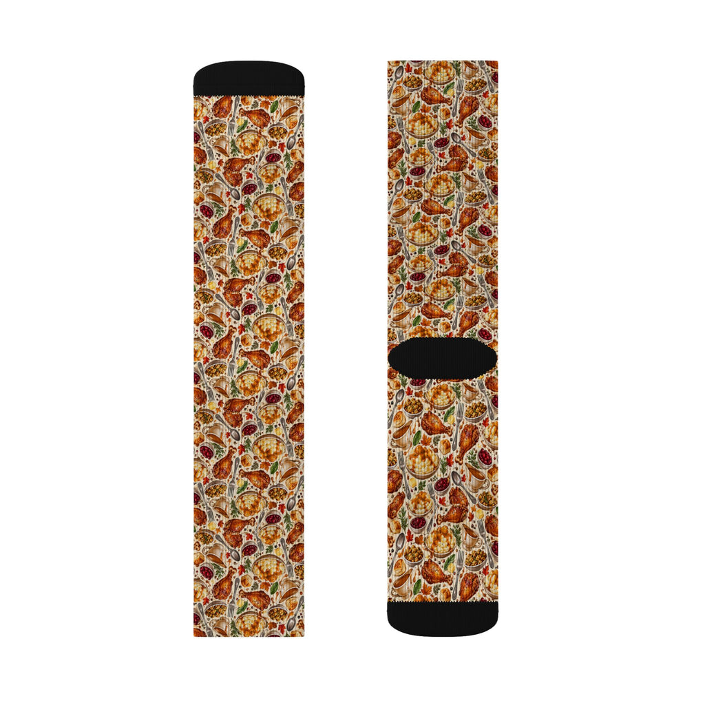 Thanksgiving Feast Pattern Socks