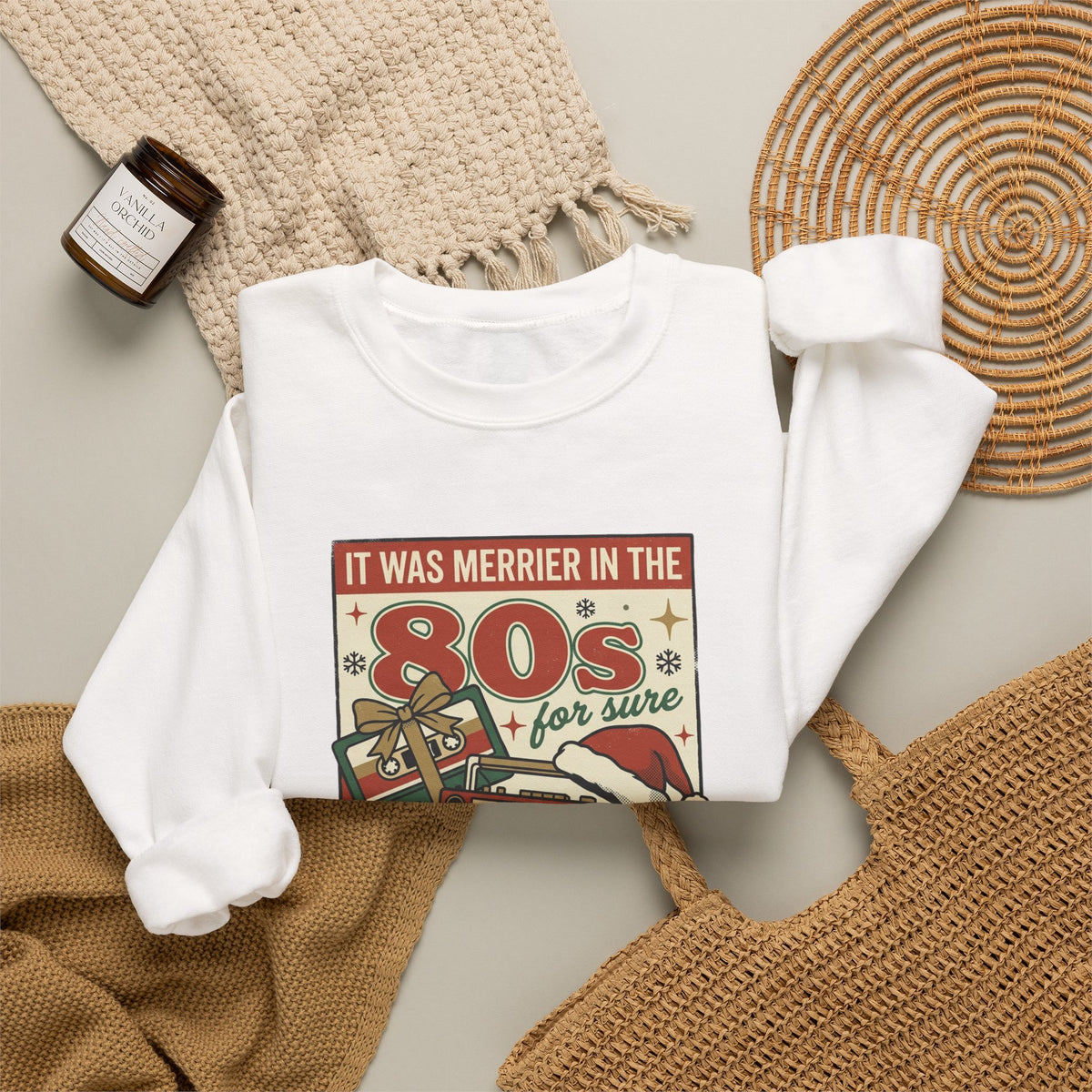 Retro Christmas 80s Boombox Sweatshirt | Vintage Holiday