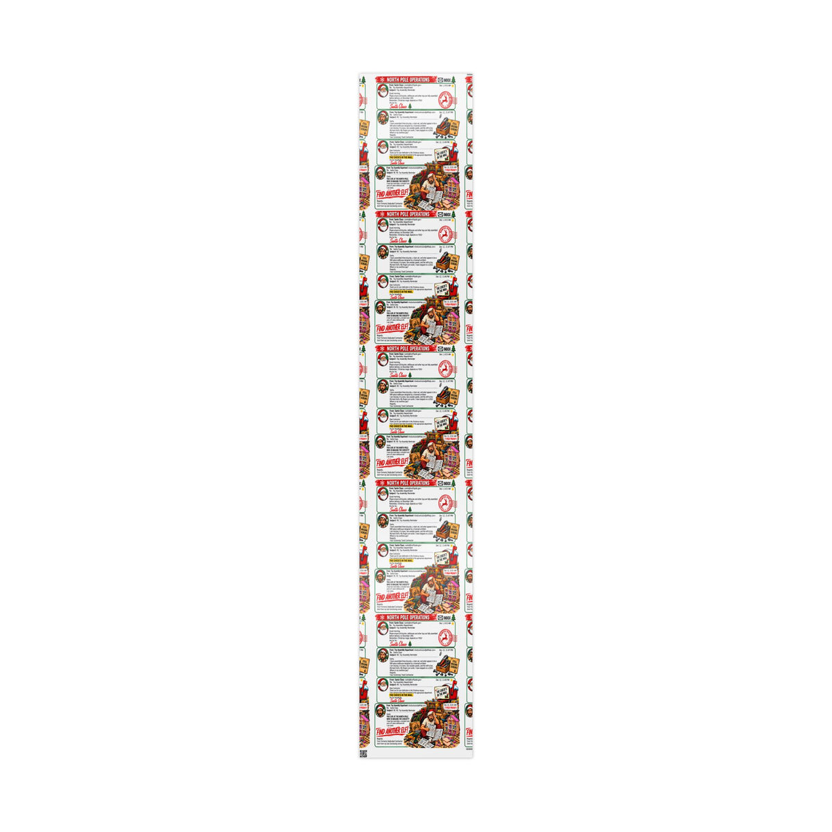 Santa’s Workshop Email Chain Christmas Wrapping Paper