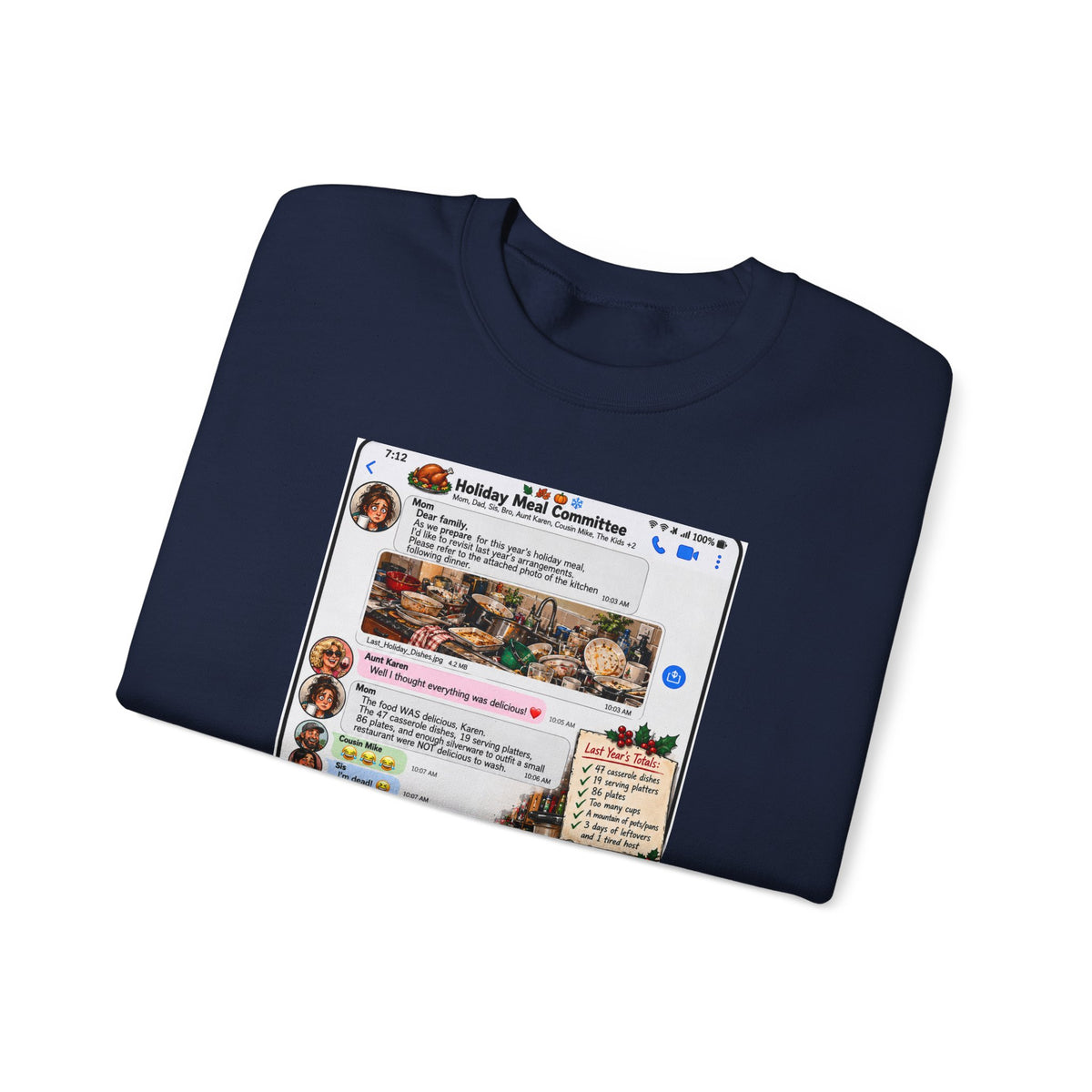 Holiday Meal Recipe Crewneck Sweatshirt