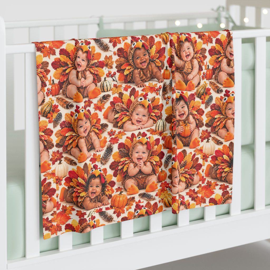 Thanksgiving Turkey Baby Pattern Swaddle Blanket