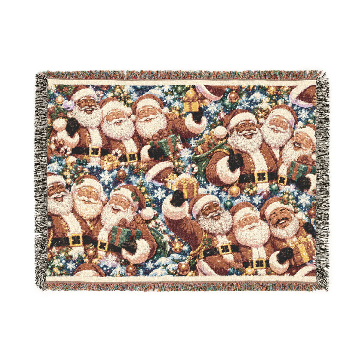Festive Santa Claus Woven Blanket