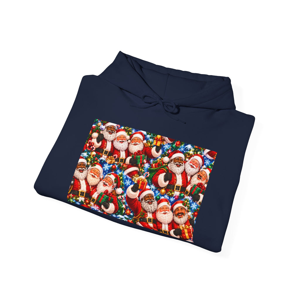 Festive Santa Collage Christmas Hoodie