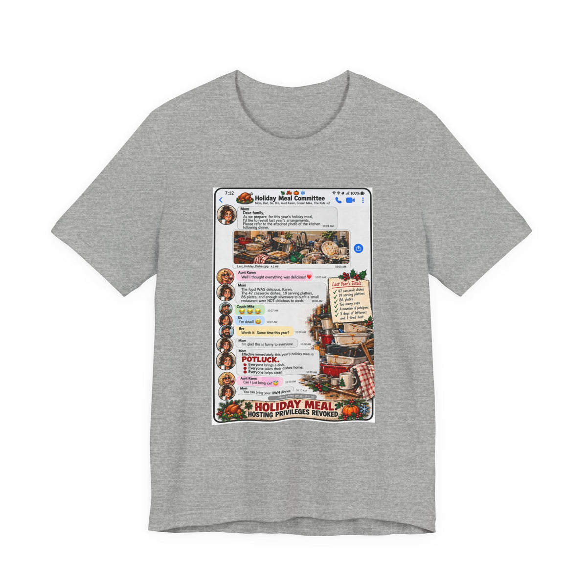 Holiday Meal Family Group Chat T-Shirt