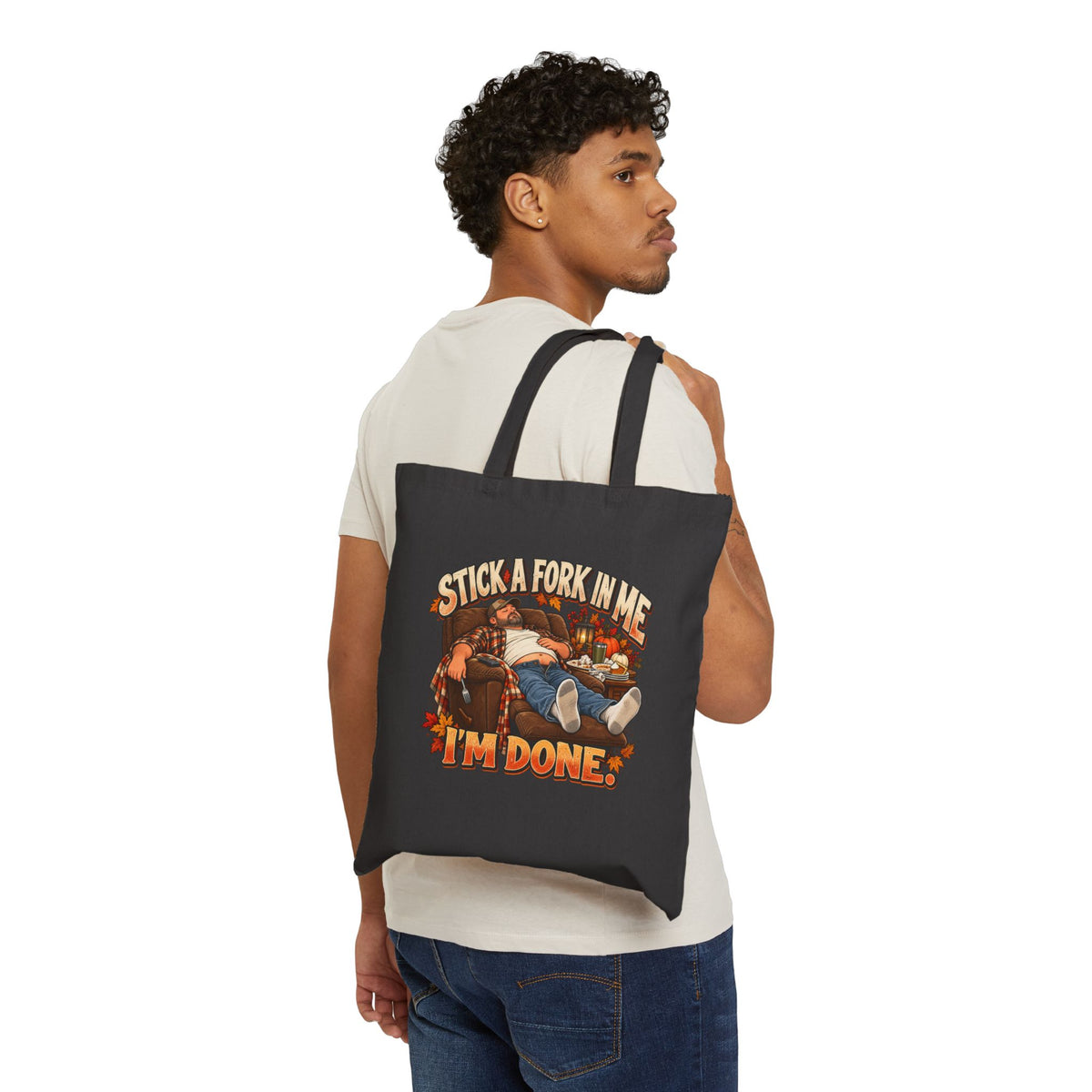 “Stick a Fork in Me, I’m Done” Funny Cooking Canvas Tote Bag