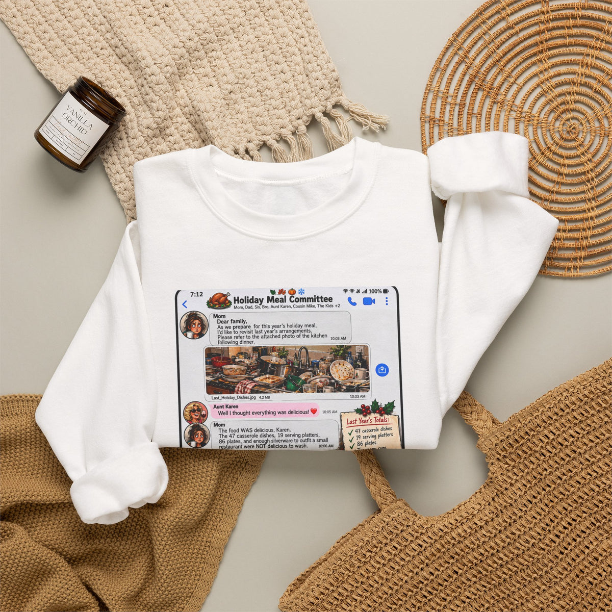 Holiday Meal Recipe Crewneck Sweatshirt