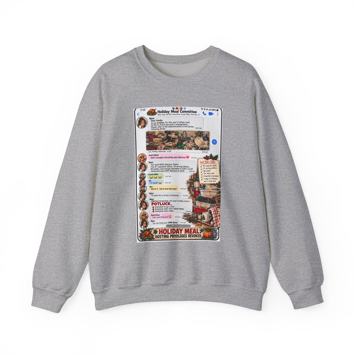 Holiday Meal Recipe Crewneck Sweatshirt