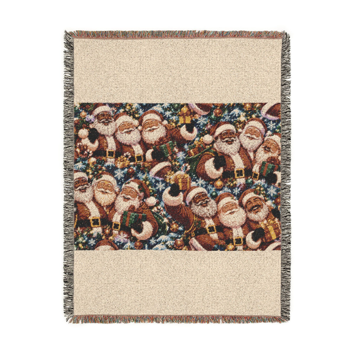 Festive Santa Claus Woven Blanket
