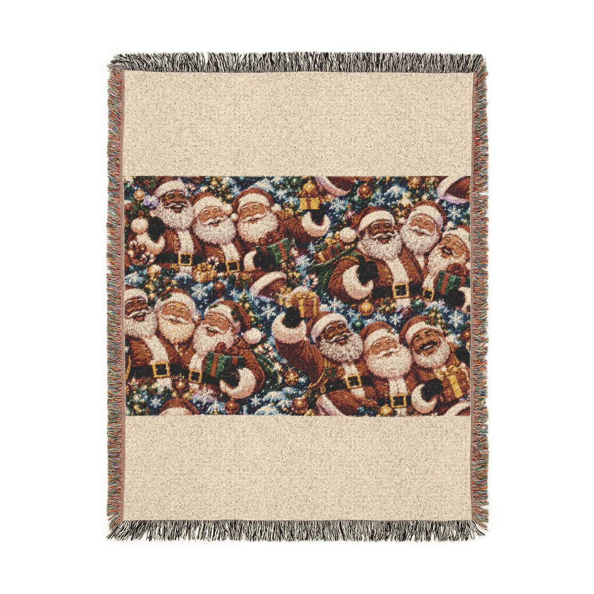 Festive Santa Claus Woven Blanket