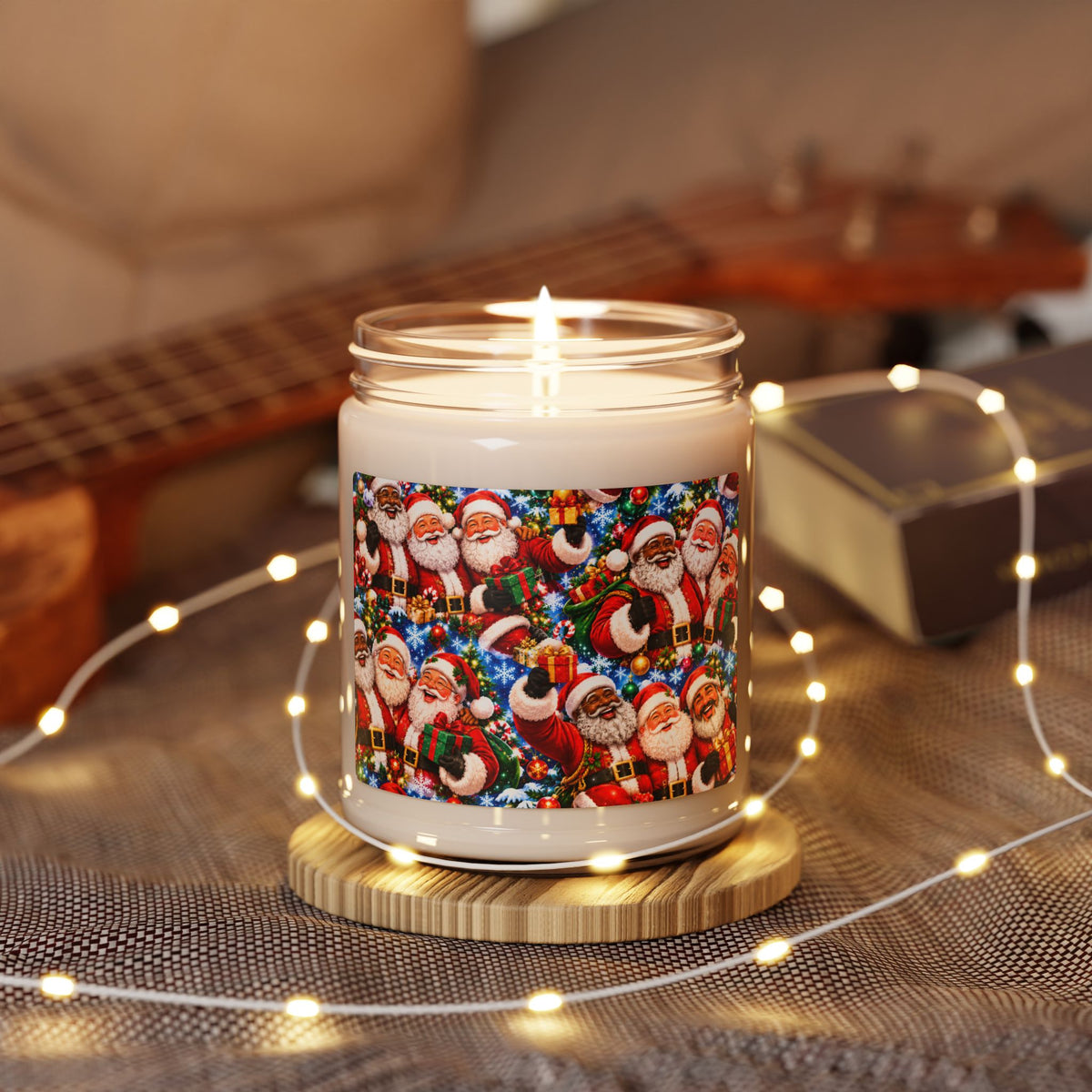 Christmas Santa Claus Pattern Scented Soy Candle