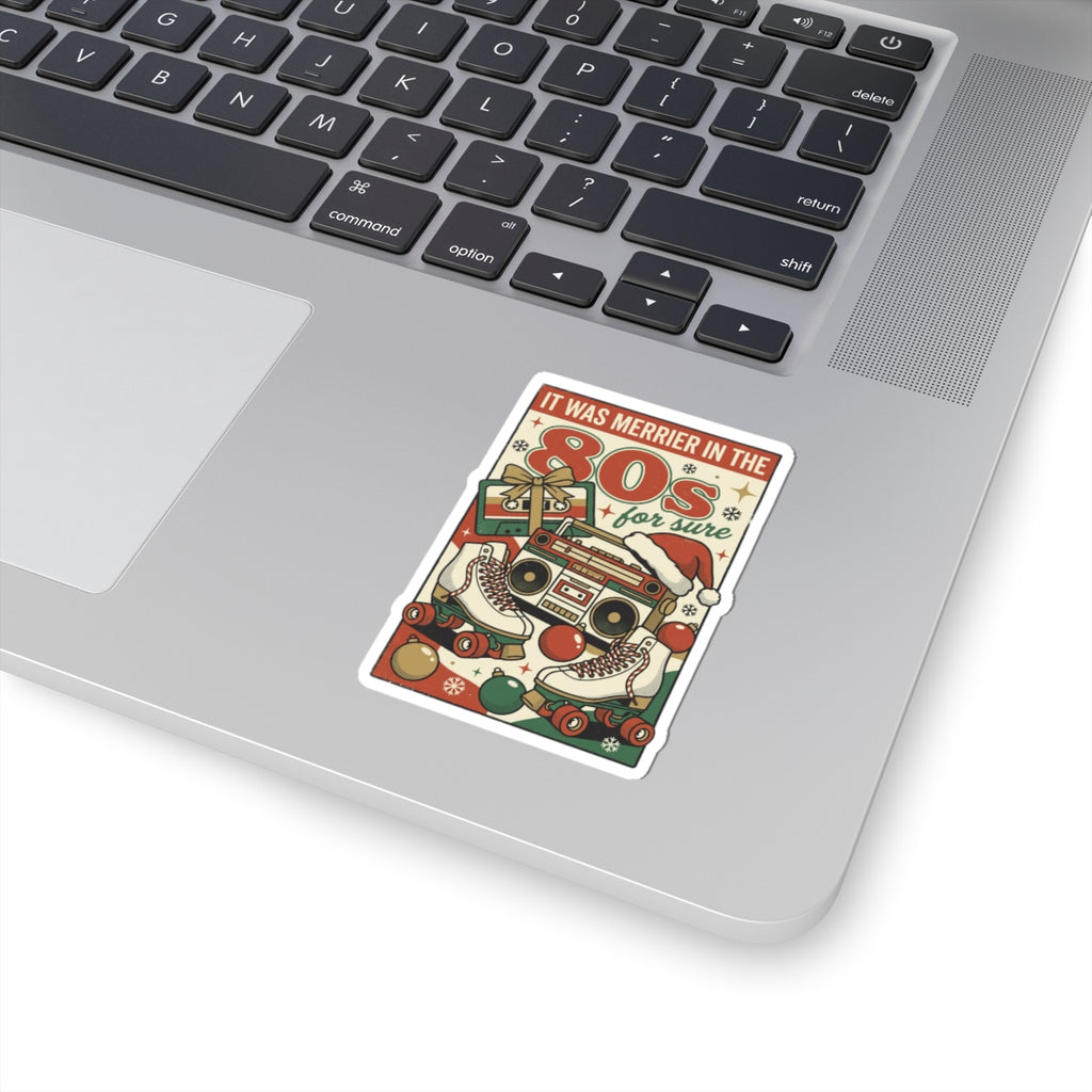 Retro Christmas 80s Nostalgia Kiss-Cut Sticker