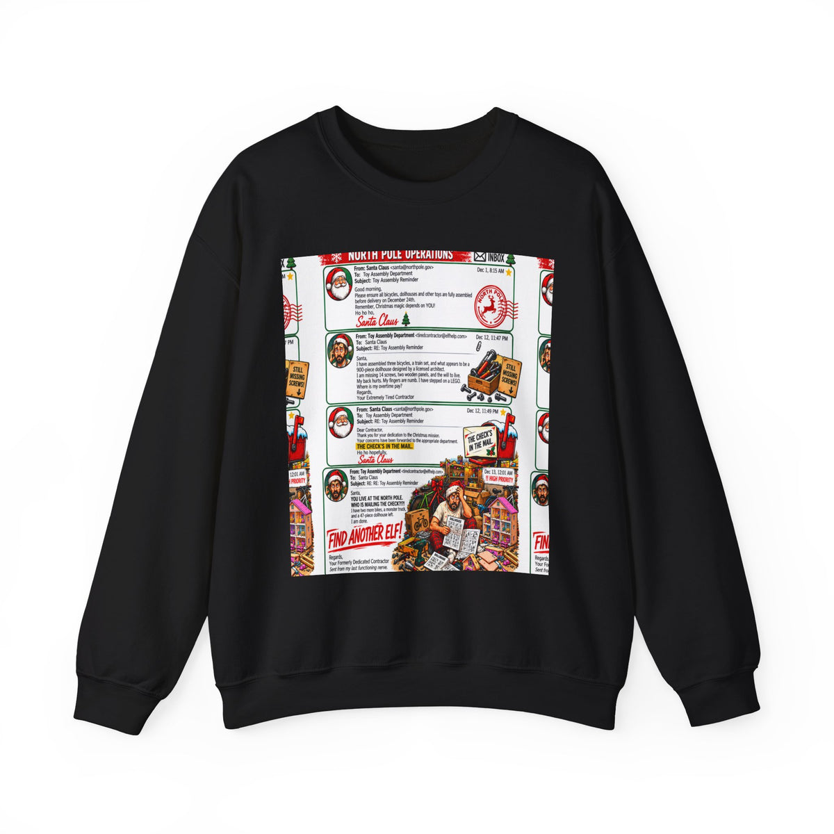 Santa’s Workshop Email Chain Crewneck Sweatshirt