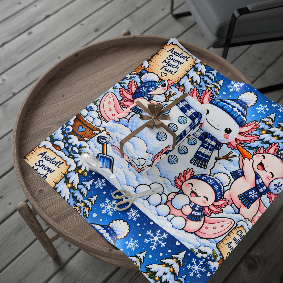 Axolotl Snow Much Fun! Winter Wrapping Paper