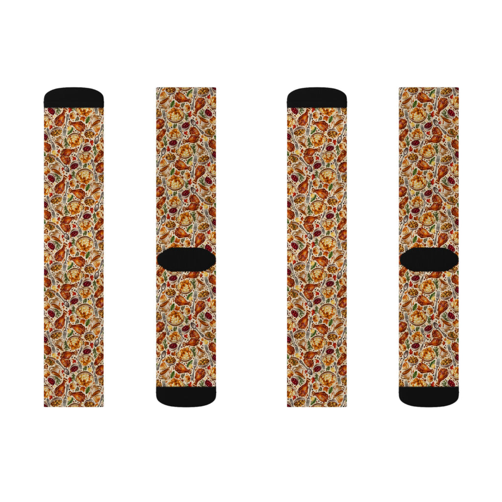 Thanksgiving Feast Pattern Socks