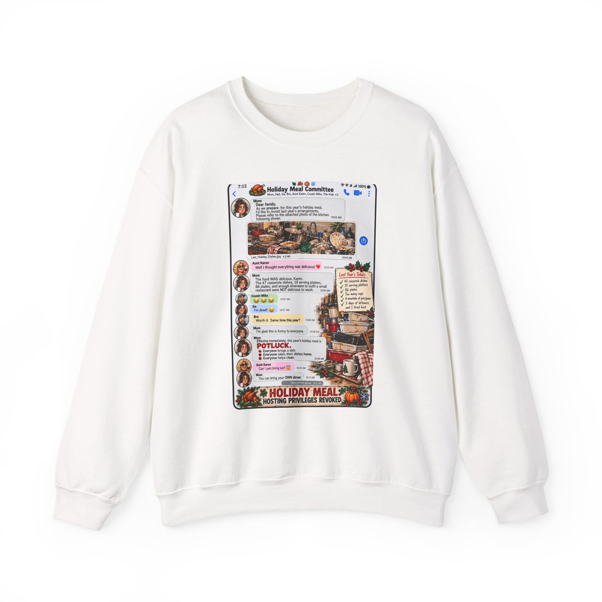 Holiday Meal Recipe Crewneck Sweatshirt
