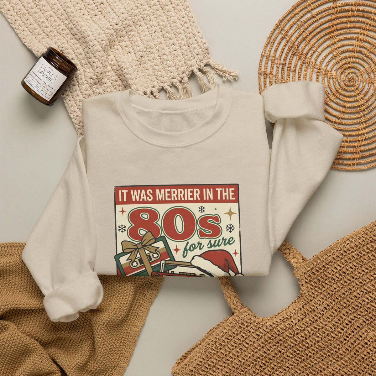 Retro Christmas 80s Boombox Sweatshirt | Vintage Holiday