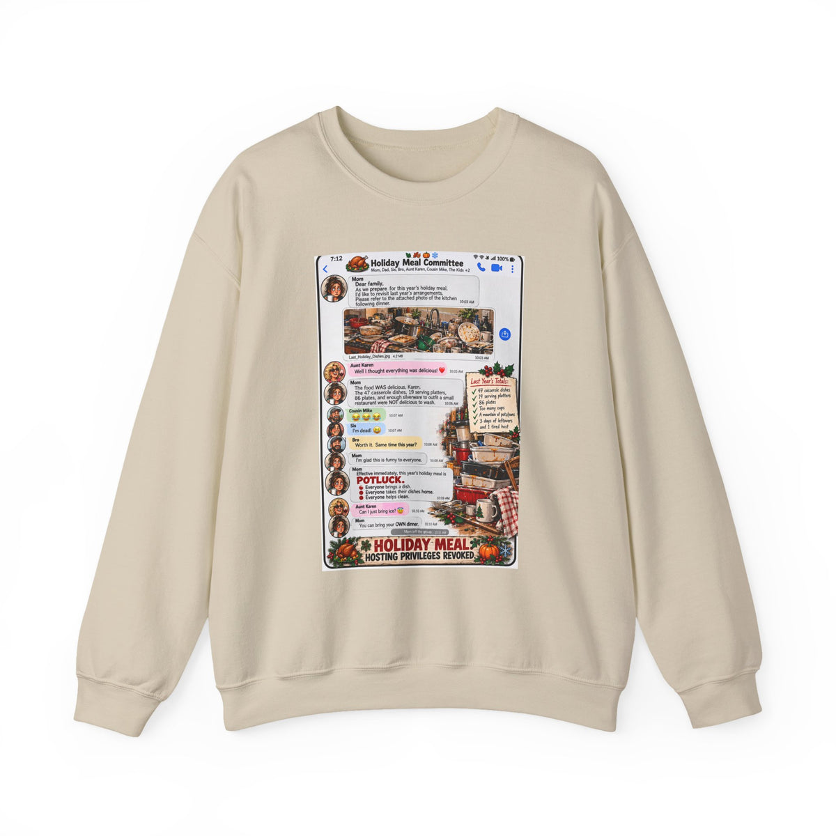 Holiday Meal Recipe Crewneck Sweatshirt