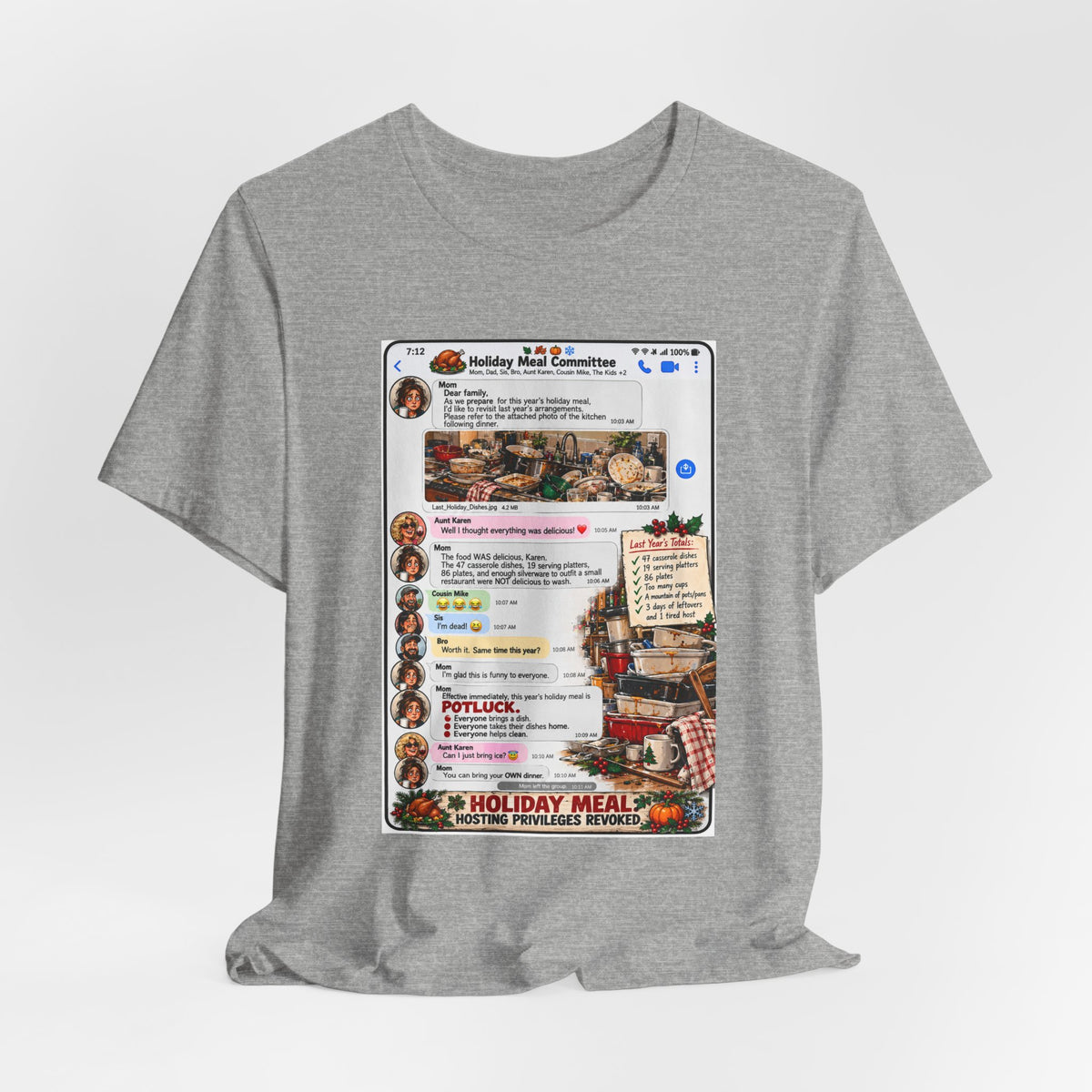 Holiday Meal Family Group Chat T-Shirt