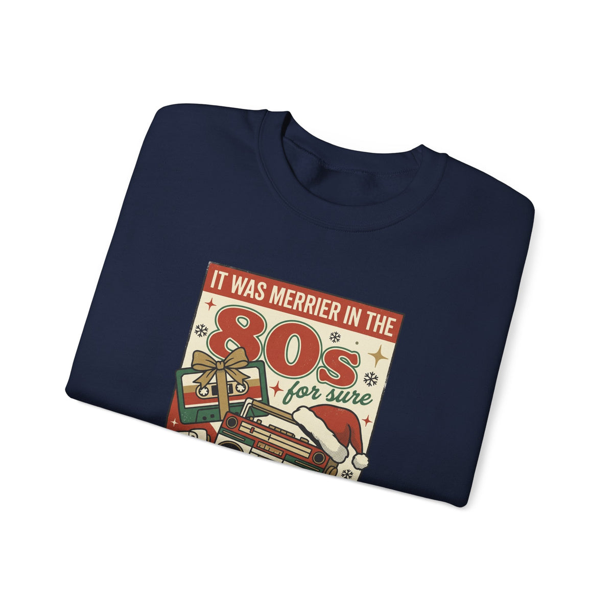Retro Christmas 80s Boombox Sweatshirt | Vintage Holiday